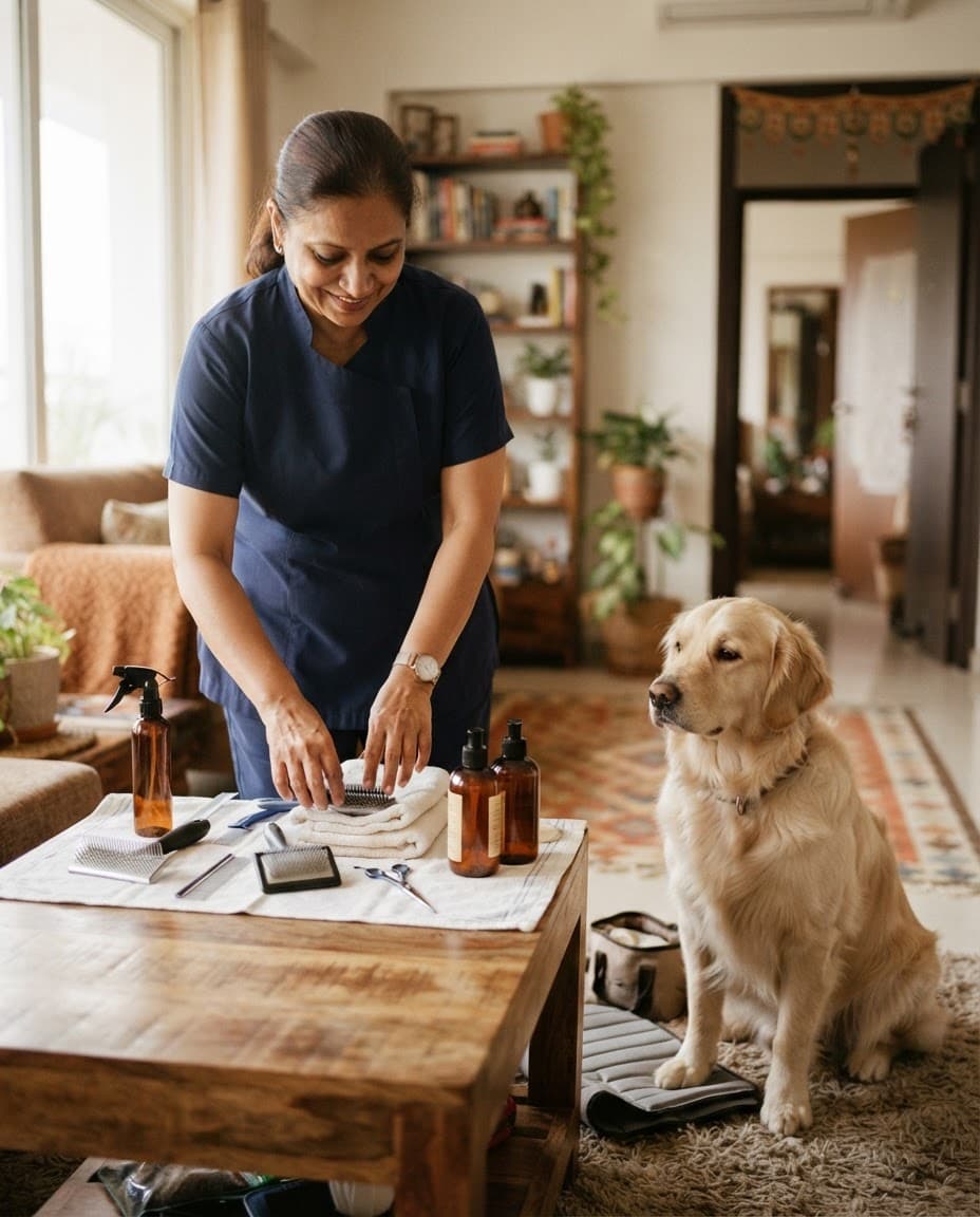 Prepare: Tools sterilised, coat checked, your pet settled in their own space.